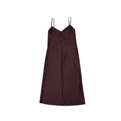 Purple Silk Casual Dress