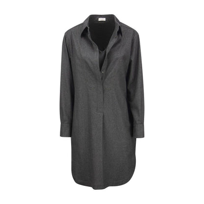 Gray Wool Casual Dress