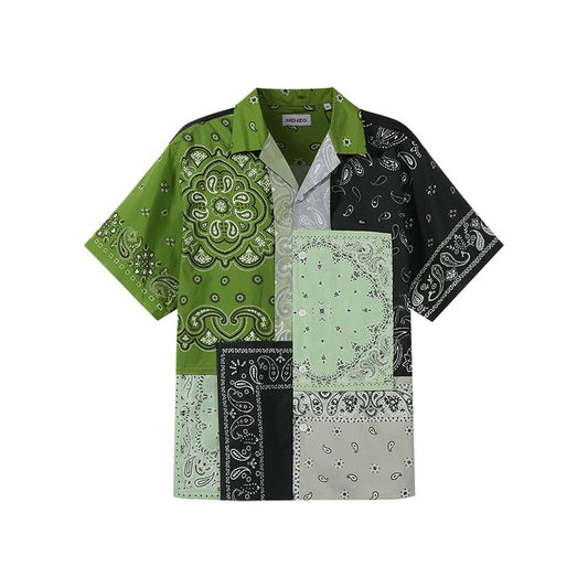 Bicolor Cotton Shortsleeve Shirt