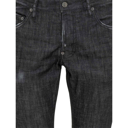 Black Cotton Slim Fit Jeans