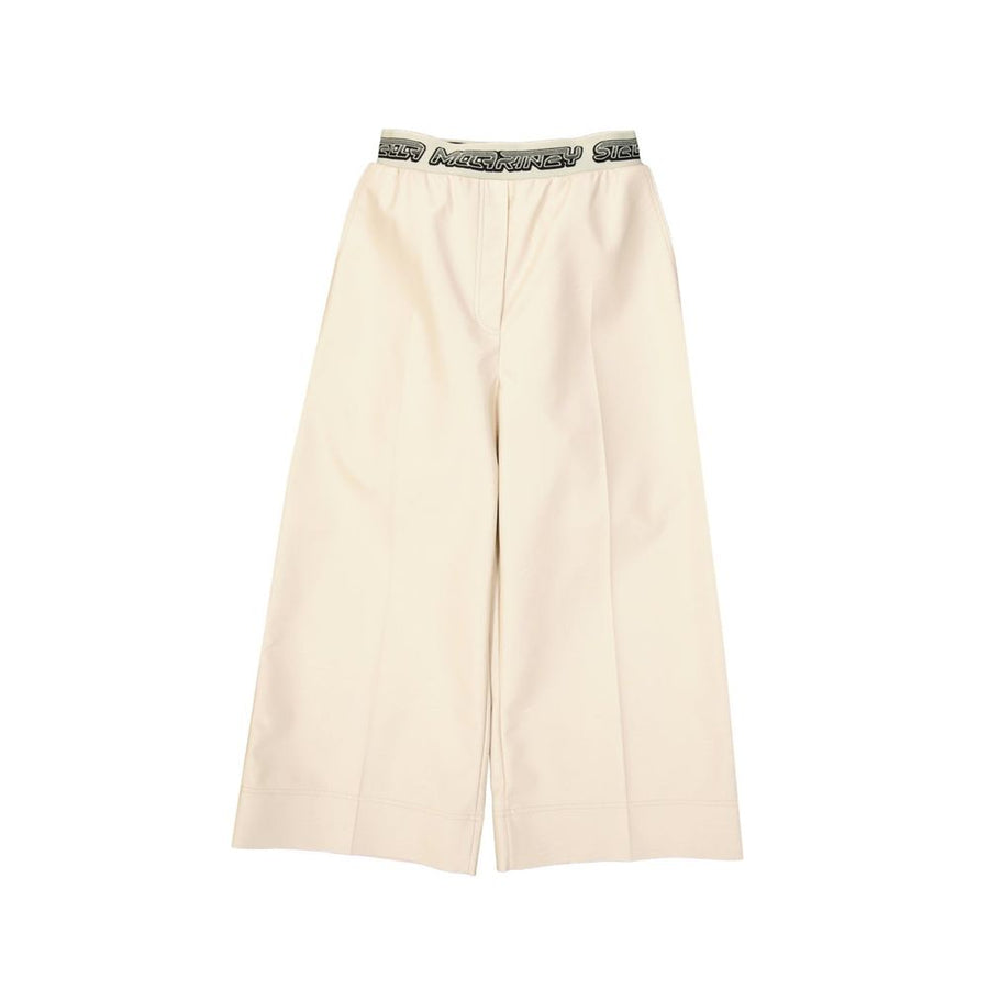 Beige Viscose Casual Pants