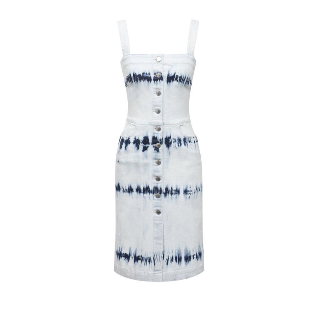 Blue Polyester Casual Dress