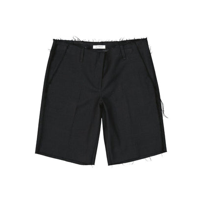 Black Virgin Wool Bermuda Shorts
