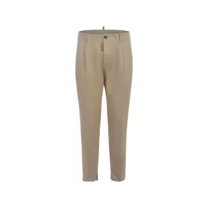 Beige Cotton Chino Pants