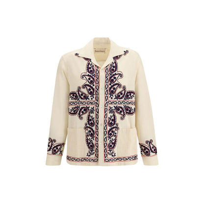 Beige Silk Pattern Shirt