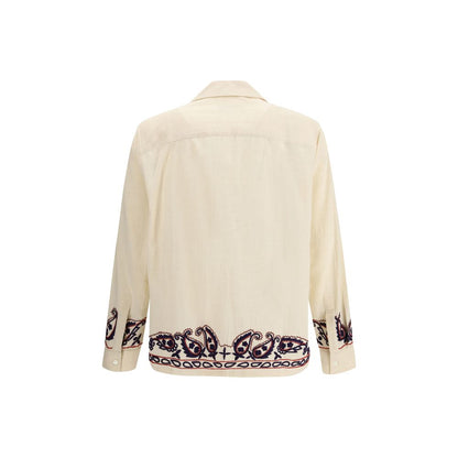 Beige Silk Pattern Shirt