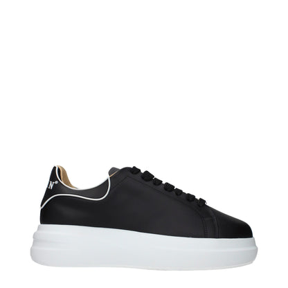 Black Leather Chunky Sneakers