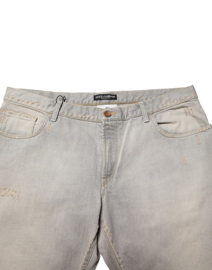 Light Gray Cotton Straight Denim Trouser Jeans
