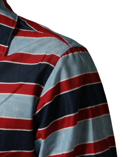 Multicolor Stripes Cotton Men Button Down Shirt