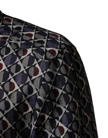 Multicolor Patterned Collared GOLD Men Dress Shirt