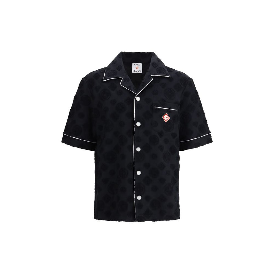Black Cotton Shortsleeve Shirt