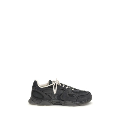 Black Calf Leather Bos Taurus Chunky Sneakers