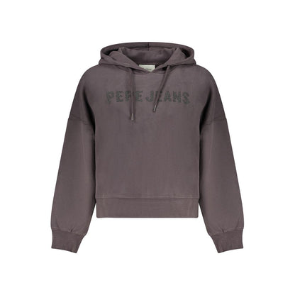 Black Cotton Women Sweatshirt