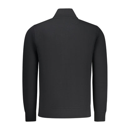 Black Cotton Men Sweatshirt