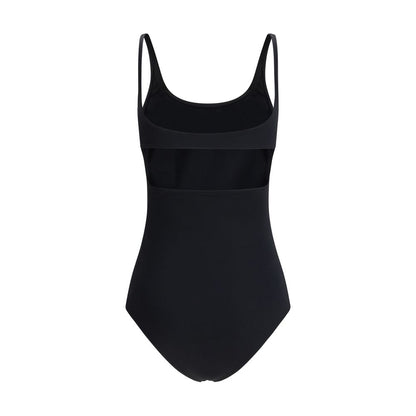 Black Elastane One-Piece Swimsuit