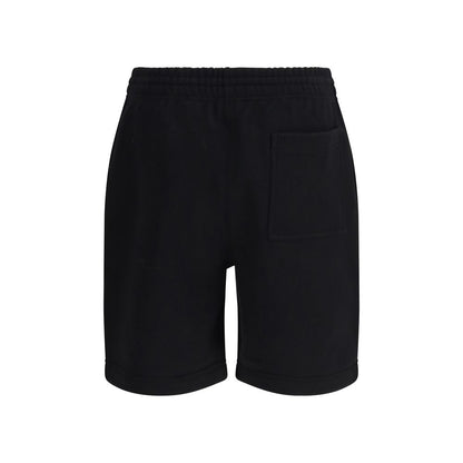 Black Cotton Bermuda Shorts