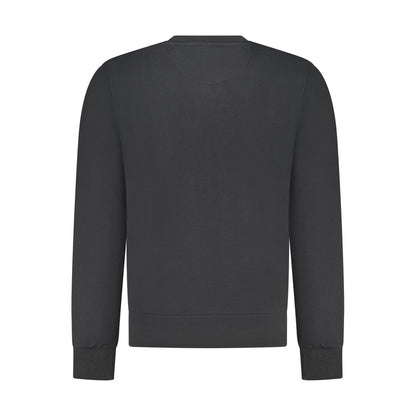 Black Cotton Men Sweatshirt