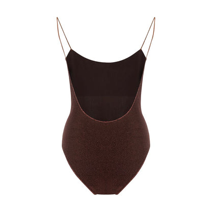 Brown Metal One-Piece Swimsuit