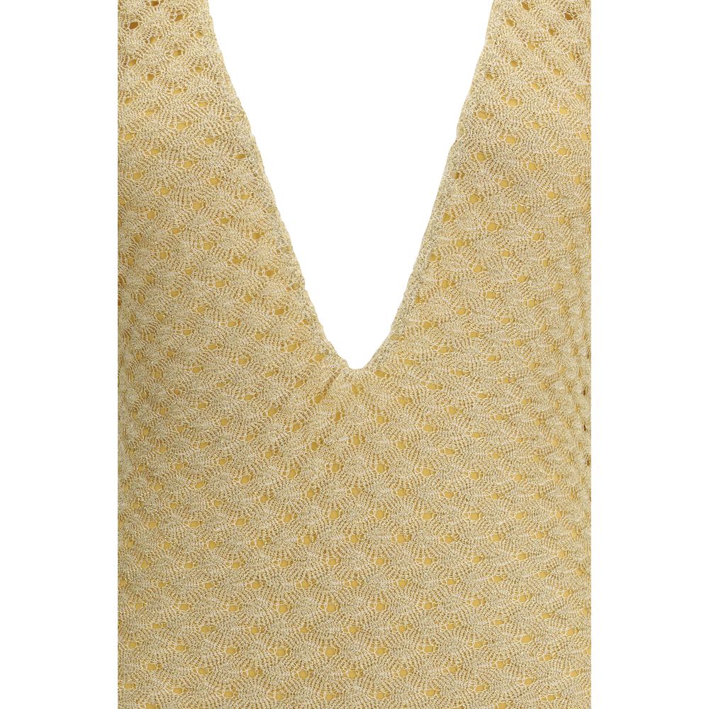 Gold Other Fibres One-Piece Swimsuit