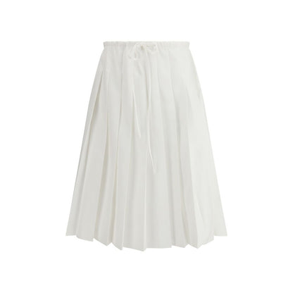 White Cotton Long Skirt
