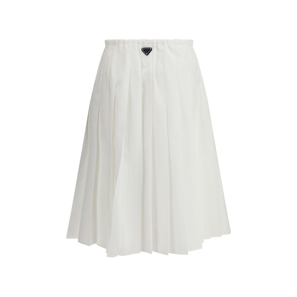 White Cotton Long Skirt