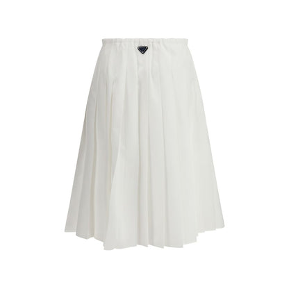White Cotton Long Skirt