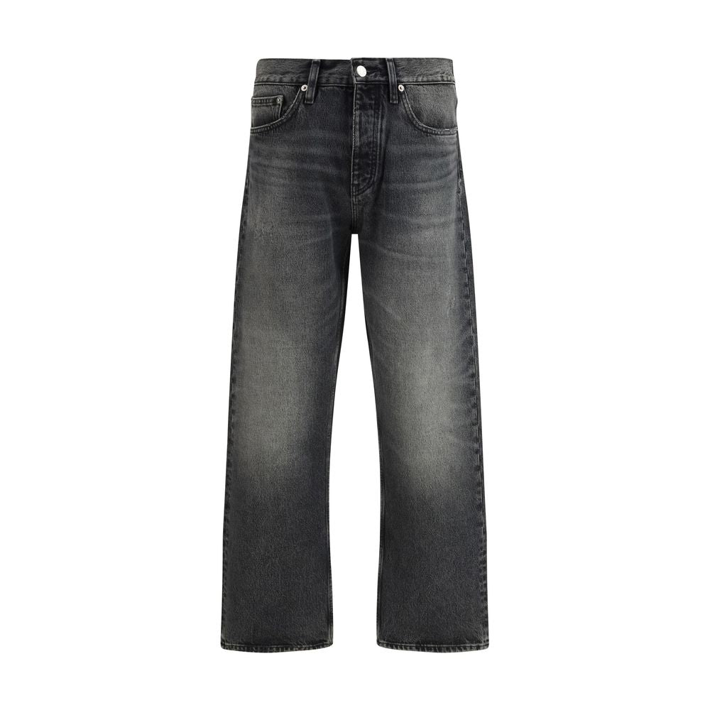 Black Cotton Relaxed Fit Jeans