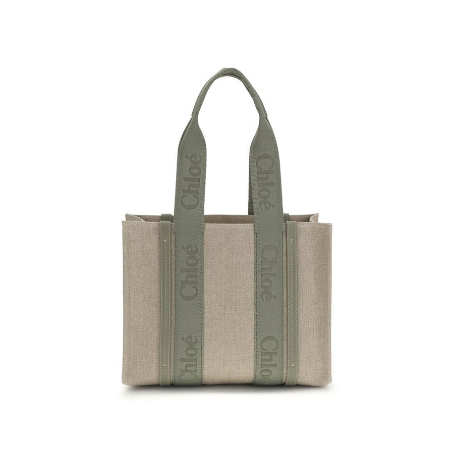 Beige Linen Shoulder Bag