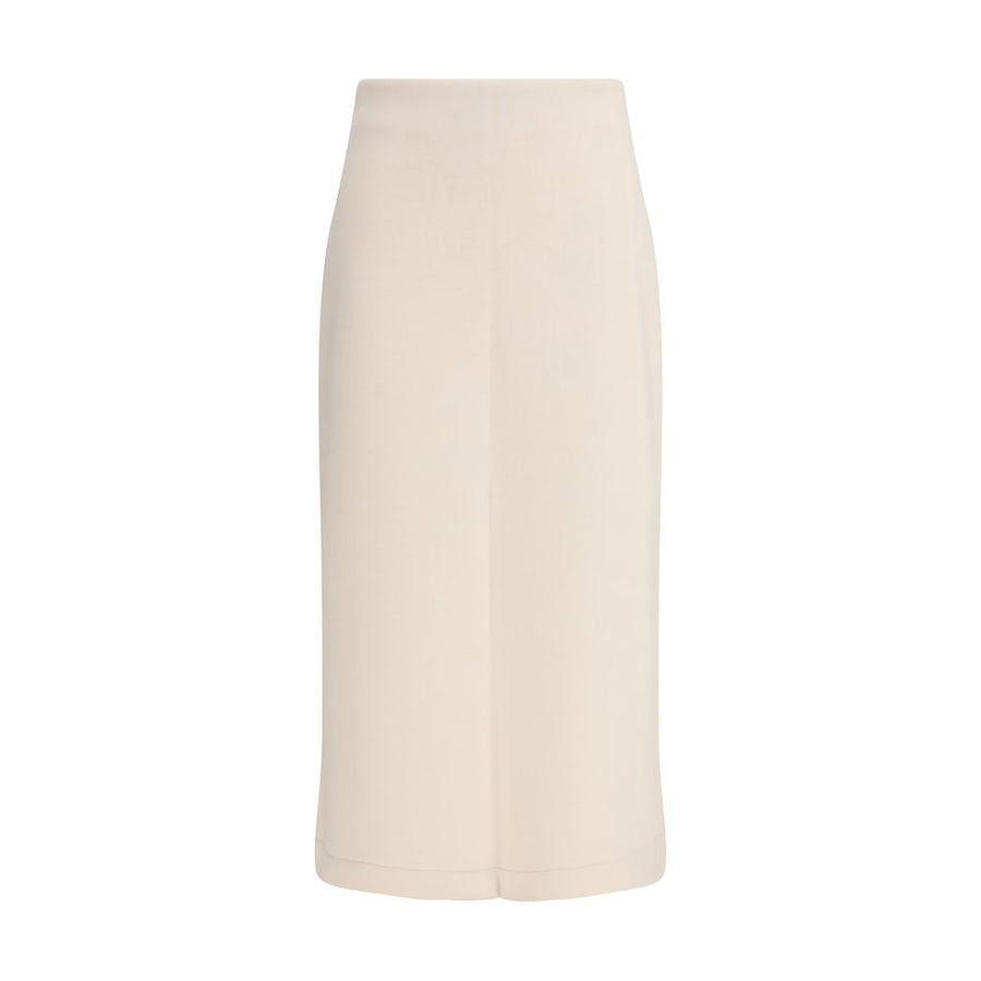 Beige Modal Midi Skirt
