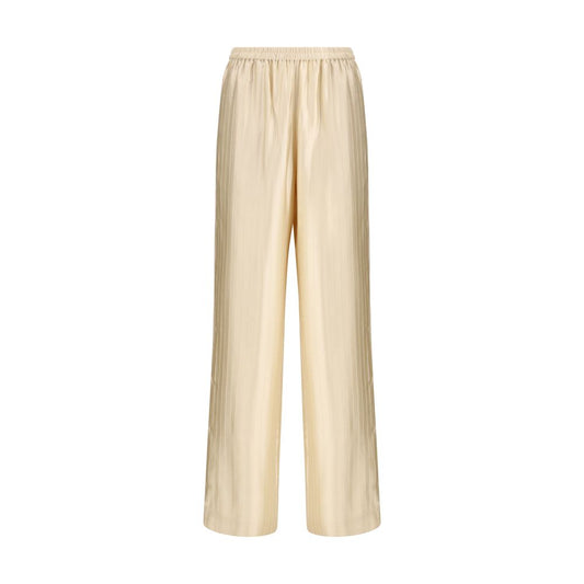 Beige Viscose Casual Pants