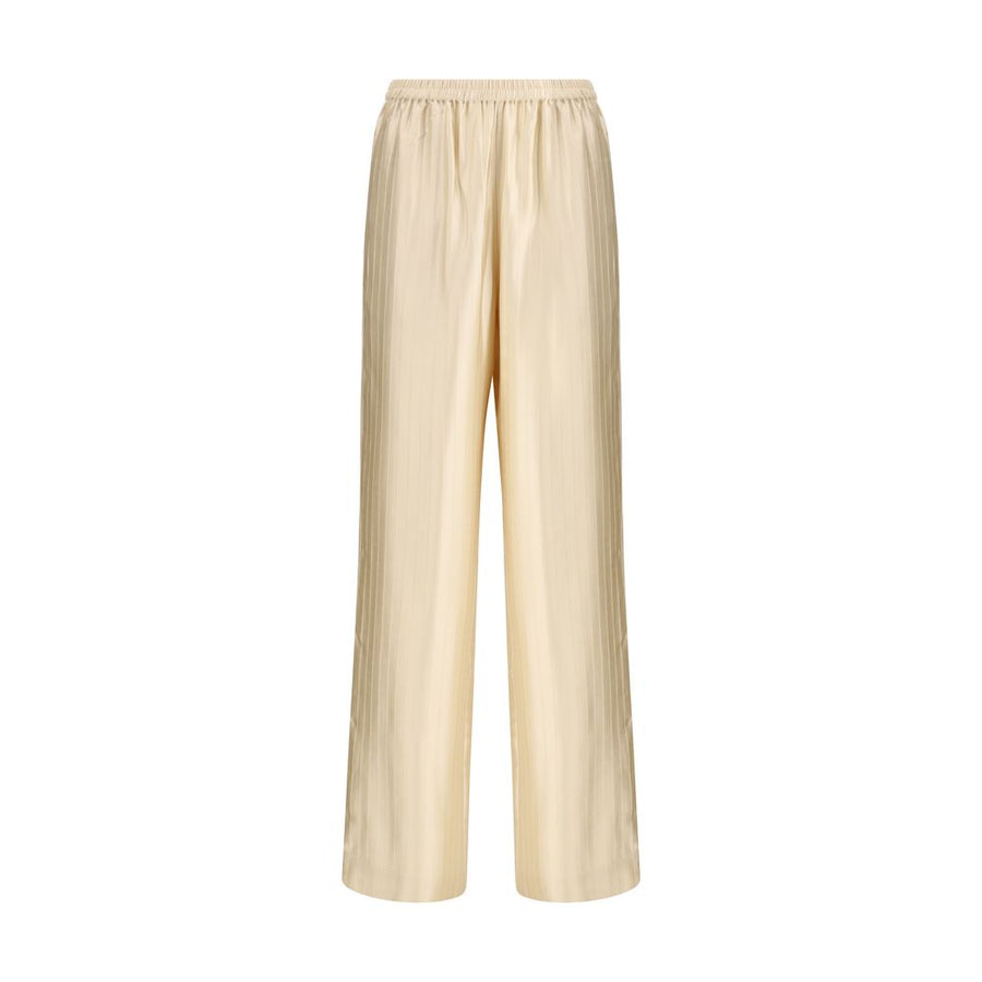 Beige Viscose Casual Pants