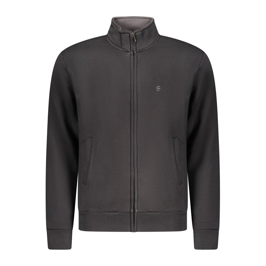 Black Cotton Men Sweatshirt