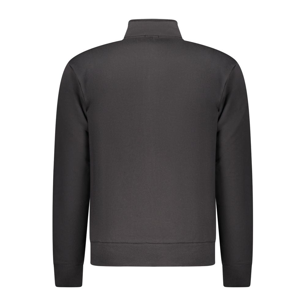 Black Cotton Men Sweatshirt