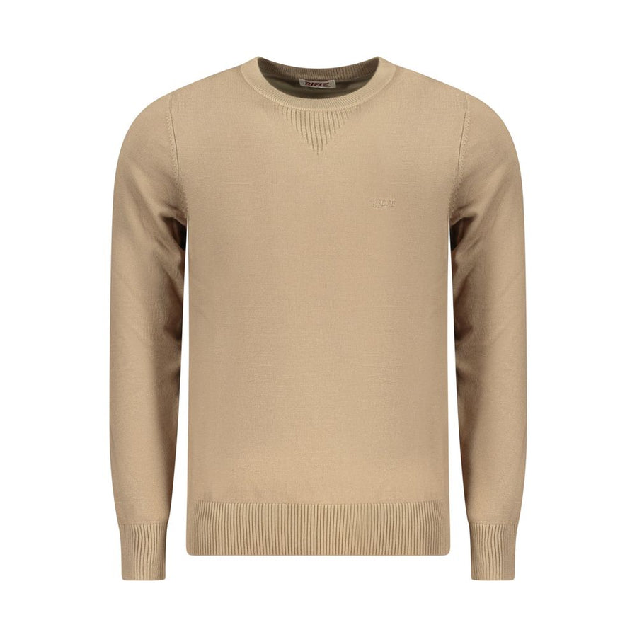Beige Viscose Men Sweater