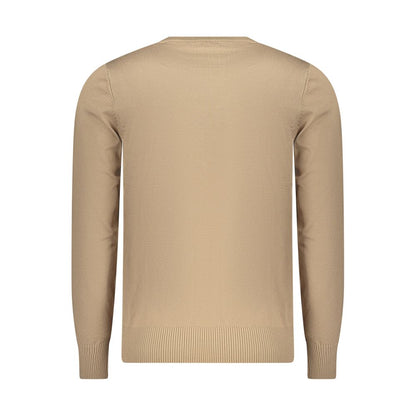 Beige Viscose Men Sweater
