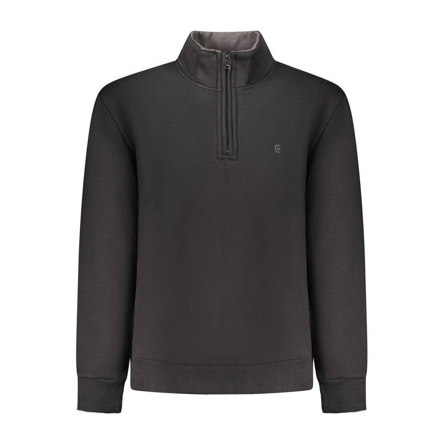 Black Cotton Men Sweatshirt
