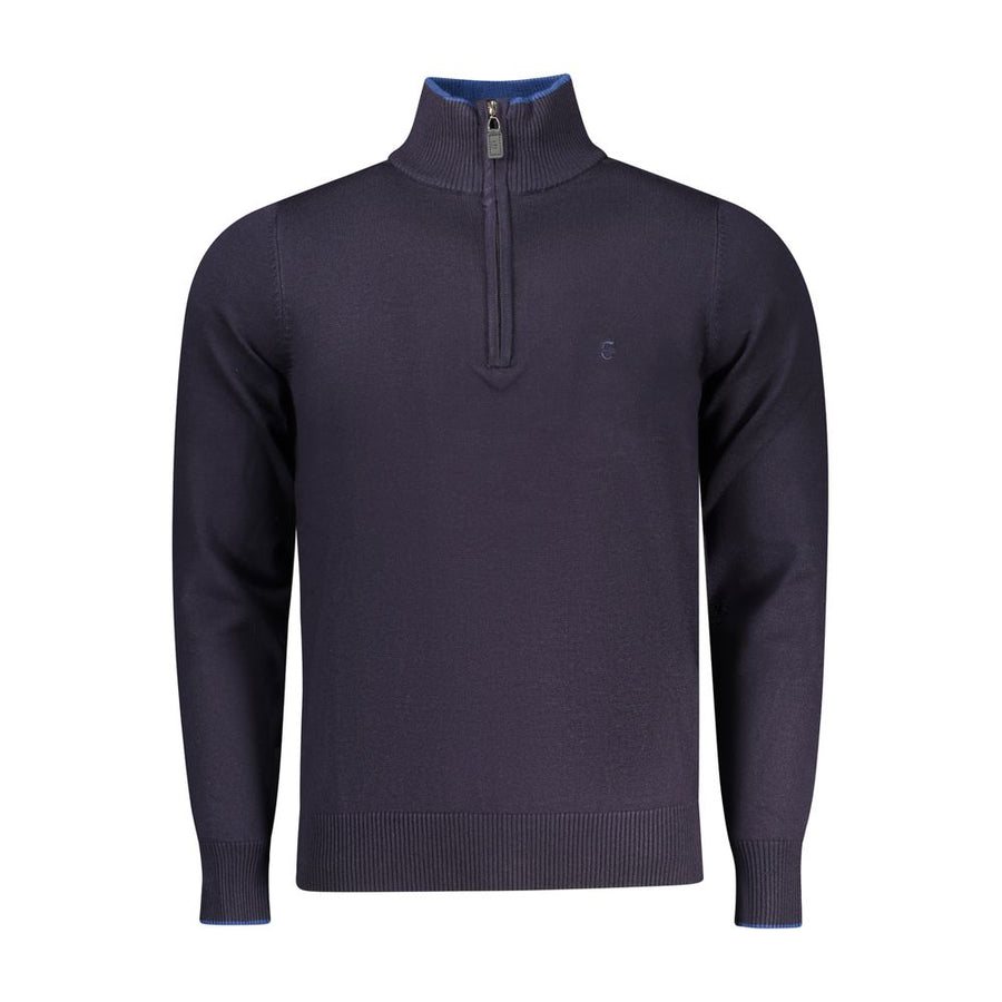 Blue Viscose Men Sweater