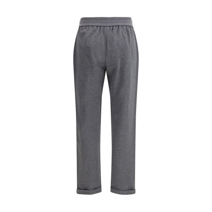 Gray Cotton Athletic Pants