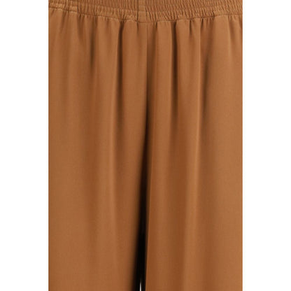 Beige Viscose Casual Pants