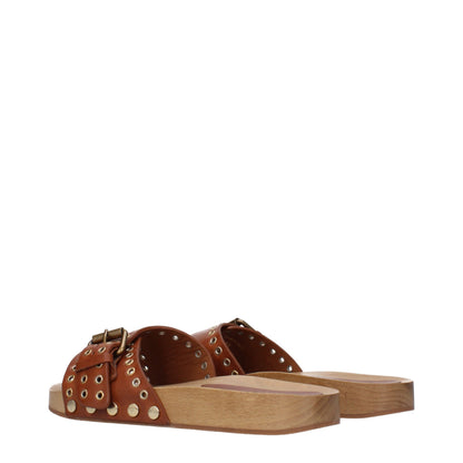 Brown Leather Slippers