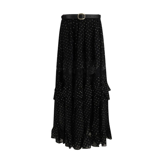 Black Viscose Long Skirt