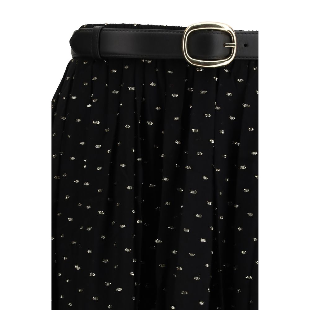 Black Viscose Long Skirt