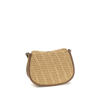 Beige Raffia Shoulder Bag