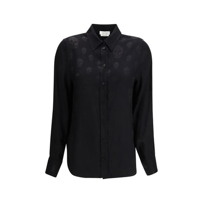 Black Viscose Pattern Shirt