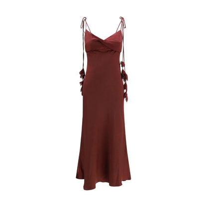 Bordeaux Polyester Casual Dress