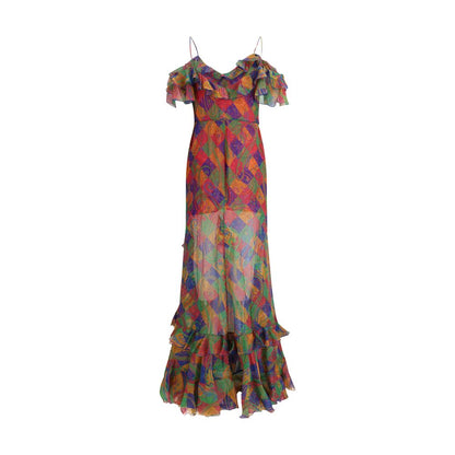 Multicolor Silk Casual Dress