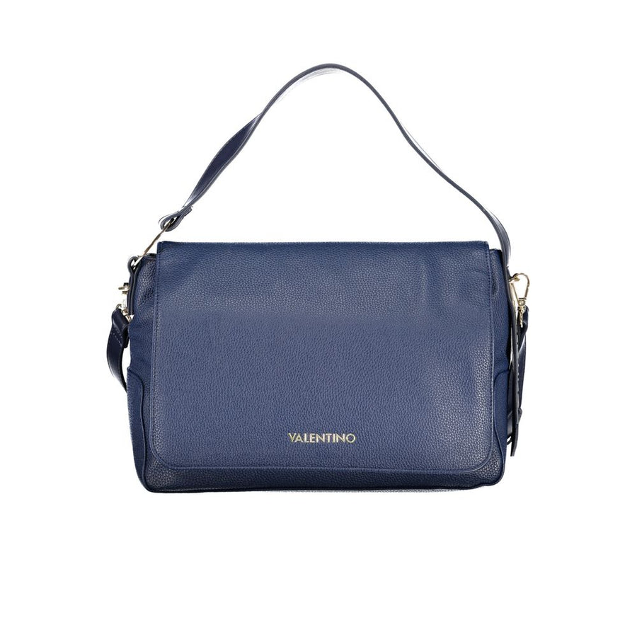 Blue Polyurethane Women's Bag