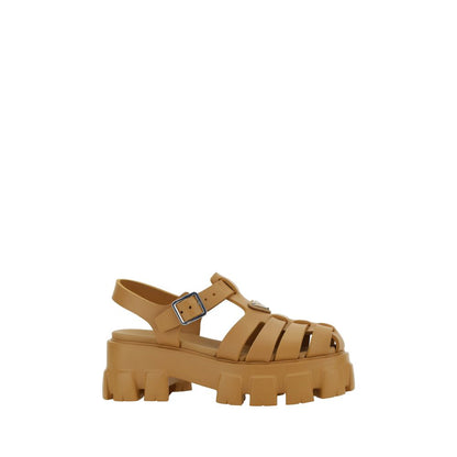 Brown Acetate Platform Sandals