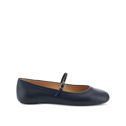 Blue Fabric Ballet Flats