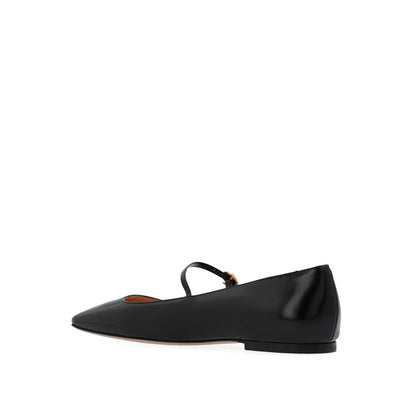 Black Calfskin Ballet Flats